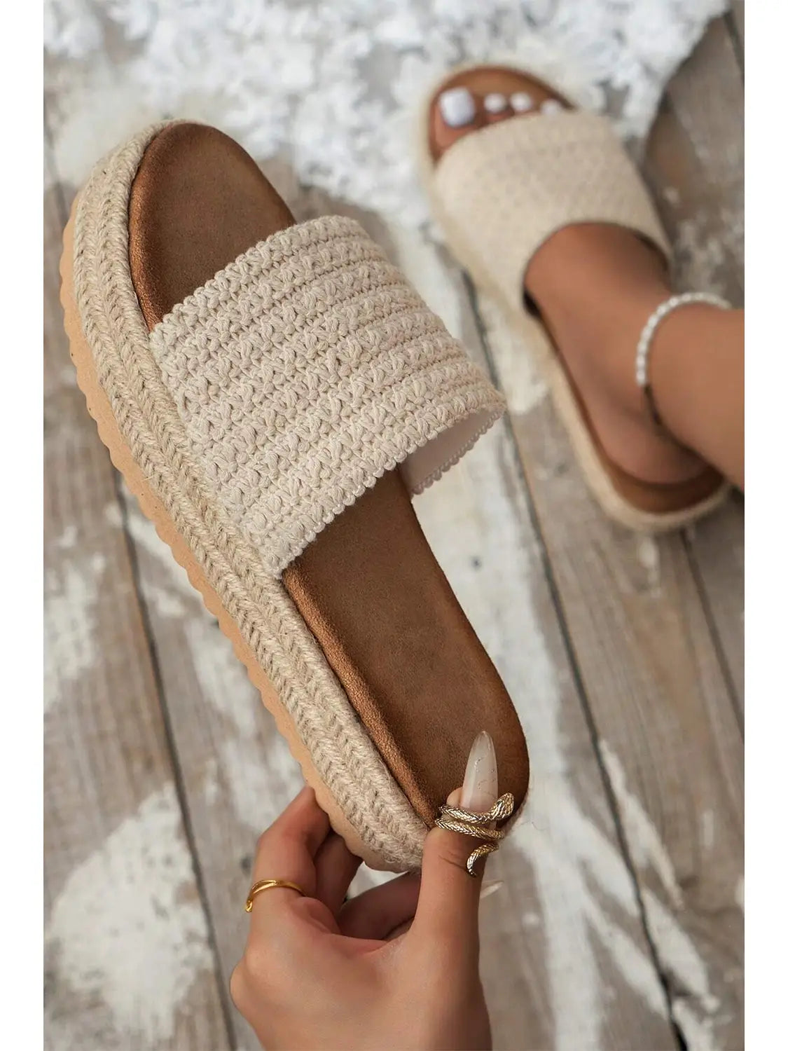 BOHO WOVEN SLIP ON WEDGE