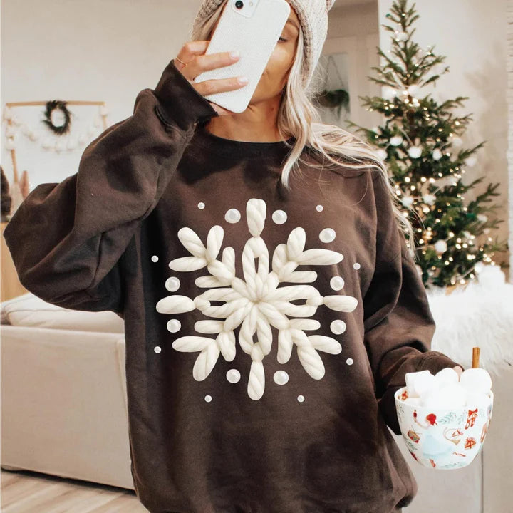 FAUX YARN SNOW FLAKE