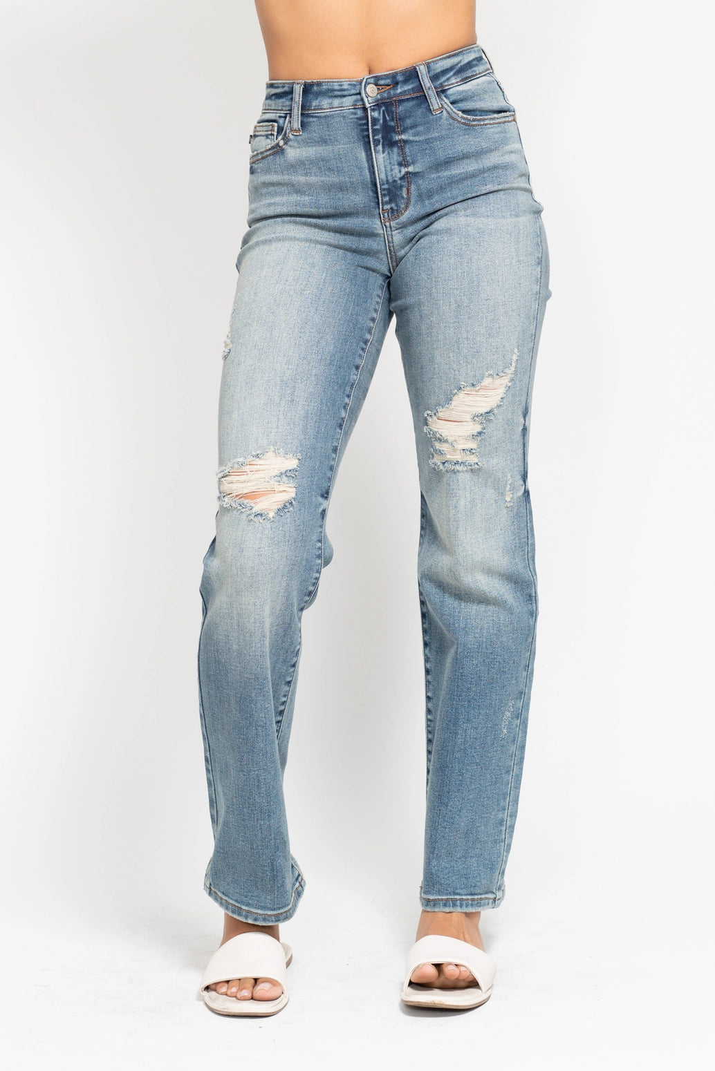 HIGH WAISTED DAD STRAIGHT DENIM