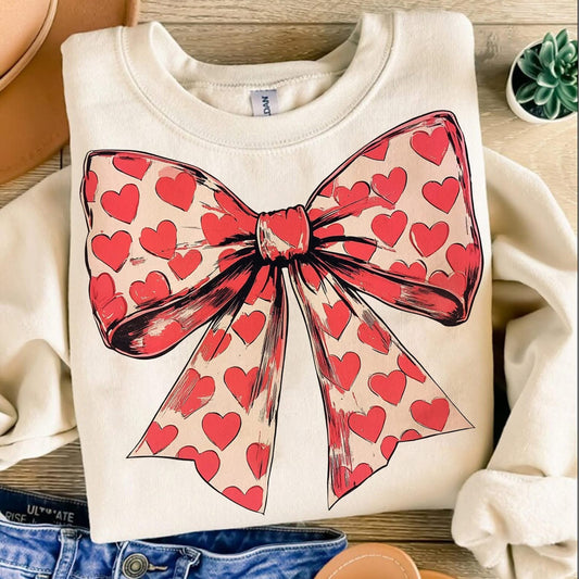 RED BOW AND HEARTS