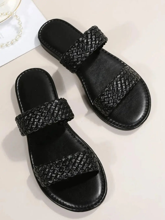 BRAIDED DOUBLE STRAP SANDALS