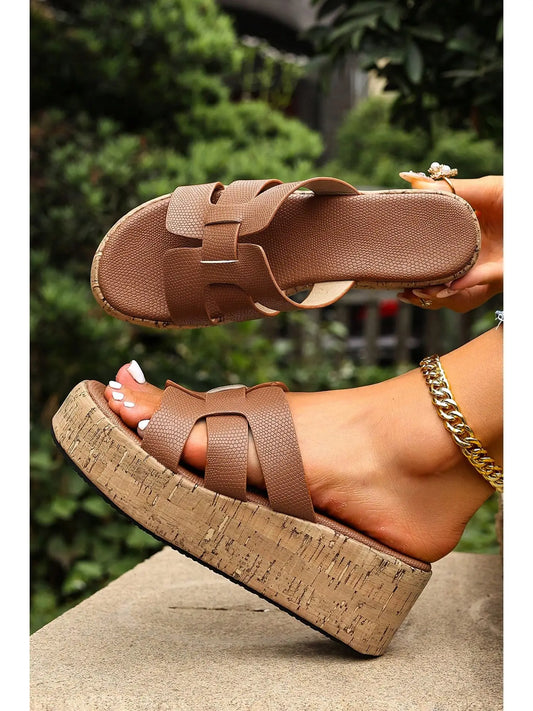 BAND WEDGE SANDALS