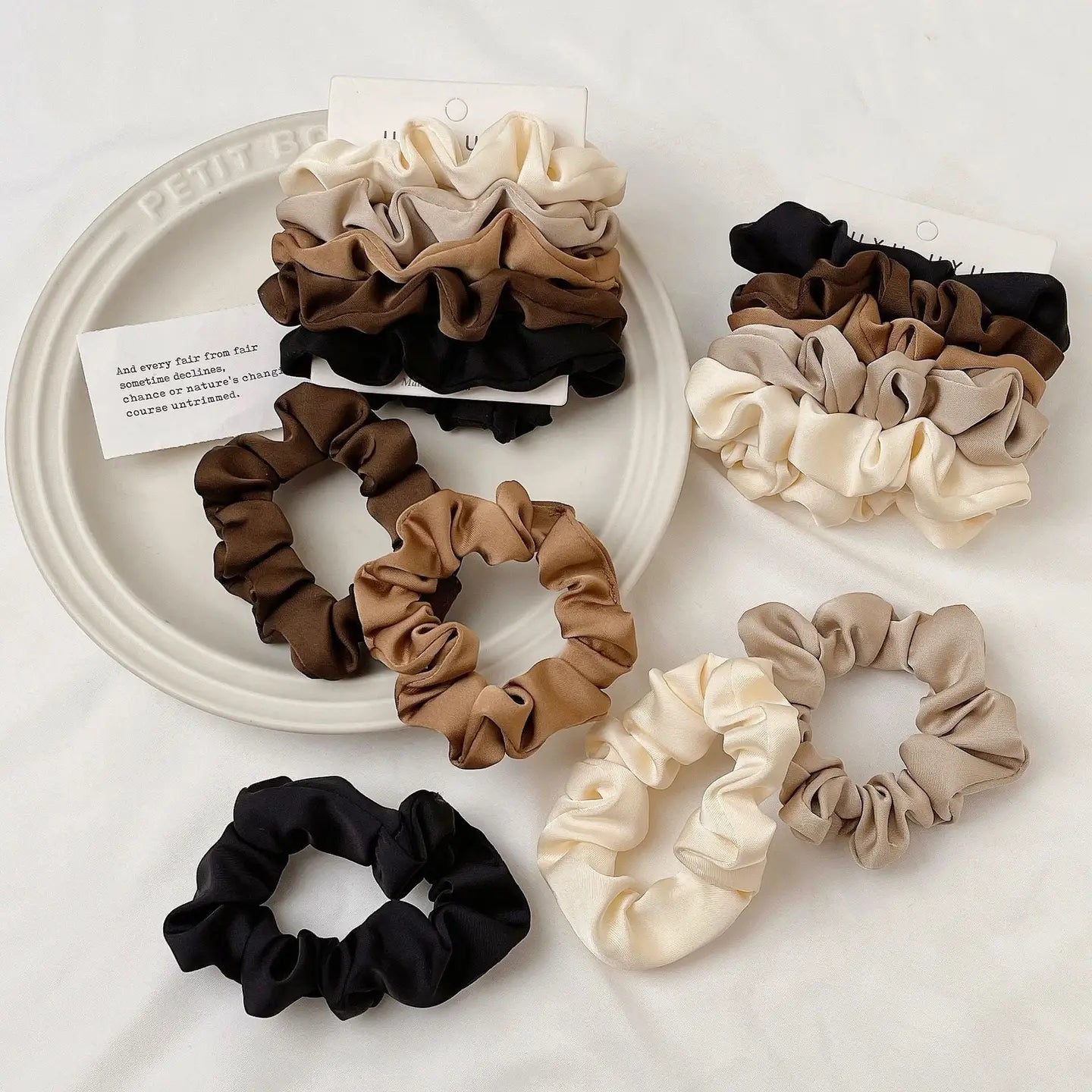 5 PIECE SATIN SCRUNCHIE SET